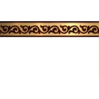 Tapetenbordüre selbstklebend zum Aufkleben für Wohnzimmer Küche Badezimmer Abnehmbare Wasserdicht Bodenleiste PVC Dekorative Bordüre Goldenes Wassermuster 10cm X 500cm