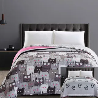 DecoKing 32336 Tagesdecke 170 x 270 cm Beige/Braun/Grau/Rosa/Schwarz/Weiß
