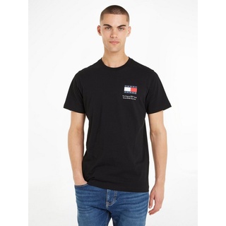 Tommy Jeans T-Shirt TJM SLIM ESSENTIAL FLAG TEE EXT mit Rundhalsausschnitt schwarz M