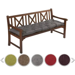 sunnypillow Bankauflage Outdoor - Bankkissen für Bank 170 x 50 cm - Sitzkissen für Hollywoodschaukel - Polsterauflage, Auflage für Gartenbank - Gartenkissen, Stuhlkissen für Gartenmöbel Anthrazit
