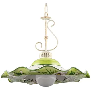 Helios Leuchten Pendelleuchte Küchenlampe Keramik, Keramiklampe, Deckenlampe, Hängelampe, für Esstisch Küche, handgefertigt handbemalt weiß