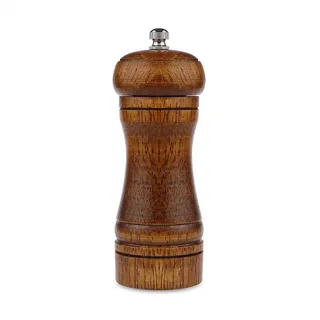 ALLOMN Pfeffermühle, 12,7 cm, Holz, Salzmühle, Pfefferstreuer, manuelle Pfeffermühle, Salzstreuer, verstellbare Grobheit, Edelstahl, Keramik für Grill/Küchendekoration/Restaurant