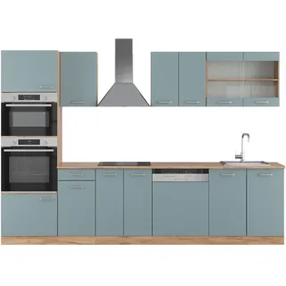 Vicco Küchenzeile R-Line 300 cm Blau-Grau Eiche