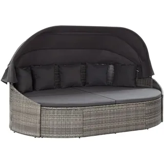 vidaXL Polyrattan Outdoor Sonneninsel mit Dach grau