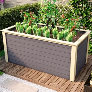 Karibu Hochbeet 2 254 x 94 x 92 cm grau