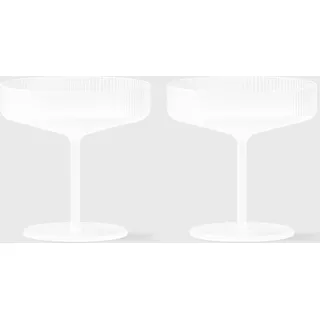 Ripple ChampagneSaucers-Setof2-Frosted - white - ONE SIZE