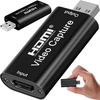 Retoo Video Capture Card USB 2.0 HDMI auf USB 4K@30 Hz, 1080P Videoaufnahmekarte USB Video Capture Karte, HDMI Grabber für Editing Video, Games, Streaming, Videokonferenz