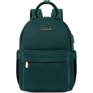 LOVEVOOK Rucksack (Tagesrucksack mit USB Mini Backpack Elegant Casual Daypack für Reise), Kleiner Leder Rucksack Damen Klein Cityrucksack Handtasche Wasserdicht grün