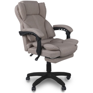 Schreibtischstuhl Bürostuhl Stoff Gamingstuhl Racing Chair Chefsessel mit Fußstütze