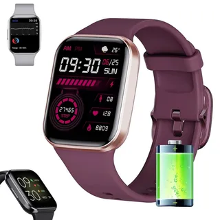 bergxperten acttreck fitnessuhr Smartwatch für Damen und Herren, 1,69" Touchscreen Fitnessuhr, IP67 wasserdichte Sportuhr, Herzfrequenz- und Schlafmonitor, Schrittzähler, kompatibel mit iOS Android