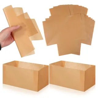 Amosfun Backpapier Brotbackform Kastenform 50 X Packung | Papier, Hellbraun, Einweg-Design, Antihaft-Oberfläche, 31.00X24.00X0.10 cm