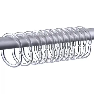 Clever-Kauf-24 Duschvorhangringe 12er Set Duschvorhangringe in klar, durchsichtig, (12-St)
