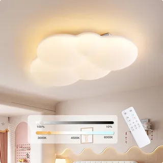 YUEEU Kinderzimmer Lampe Decke 30CM Schlafzimmer Lampe LED Deckenleuchte Kinderzimmer Wolke Deckenlampe Kinderlampe,Dimmbar Wolkenlampe mit Fernbedienung, Deckenleuchten für Kinder,Babyzimmer