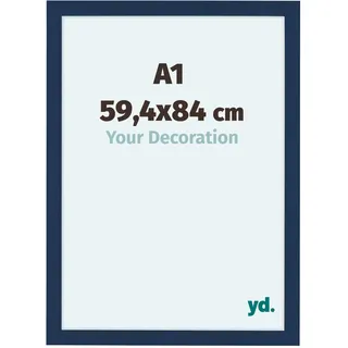 yd. Bilderrahmen DIN A1 59.4x84 cm Dunkelblau Gewischt - MDF Rahmen Como | Your Decoration, Acrylglas aus Kunststoff, Wandmontage, Geeignet für Fotos, Poster und Puzzles, Made in Holland
