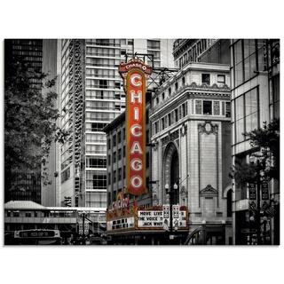 Glasbild ARTLAND "Chicago I" Bilder Gr. B/H: 80 cm x 60 cm, Glasbild, schwarz Bild Glasbild Bilder in verschiedenen Größen
