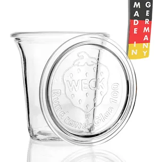 WECK Quadro-Glas 545 ml RR100 mit Glasdeckel - Weckgläser - Weckglas mit oder ohne Deckel