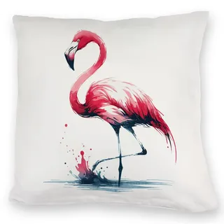 speecheese Kuschelkissen Rosa Flamingo Exotisches Pink Vogel rosa Gefieder | Lange Beine Tropischer Schnabel Flamingo Charme