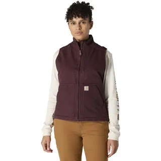 Carhartt Damen Relaxed Fit Washed Duck Sherpa-Futter Stehkragen Weste, Brombeere, 42 - L