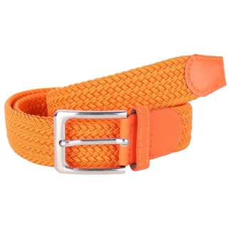 MIRROSI Flechtgürtel Elastischer Stoffgürtel Flechtgürtel für Damen und Herren (3,5CM Breit, Atemungsaktiv, Super Weich) Geflochtener Stretchgürtel Dehnbarer Gürtel UNISEX orange 120cm (entspricht Bundweite 105 cm)