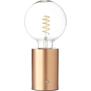 Northpoint LED Akku Tischlampe Edison Style Glühbirne mit Glühdraht bis zu 96 Stunden Laufzeit 2000mAh Touch Dimmer Ambientelicht Tischleuchte Roségold klares Glas