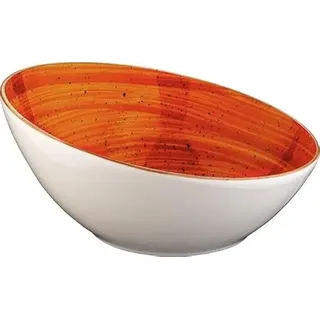 Bonna 6x Aura Terracotta Vanta Schale rund 16cm 35cl 7,5cm tief Orange Creme Porzellan ATCVNT16KS Salatschalen Desserschalen Müslischalen Geschirr