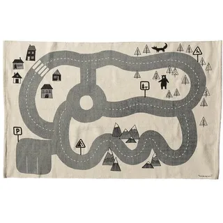 Bloomingville Spiel Teppich Dennis aus Baumwolle, 150 x 100 cm, grau