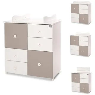 Lorelli Kommode Cupboard 83 x 71 x 96 cm Dunkelbraun / Weiß