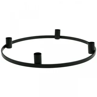 Viana Kerzenhalter Kerzenring für Stabkerzen - Metall Schwarz Ø35cm Deko Kerzenhalter