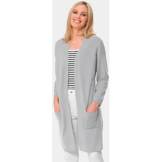 GOLDNER Modische Kaschmir-Longstrickjacke Silbergrau 20