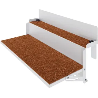 letti moderni Balkonhängetisch 35 x 64 x 29 cm Weiß