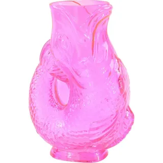 FURNARO Dekovase, Organische Fischform aus farbigem Glas rosa