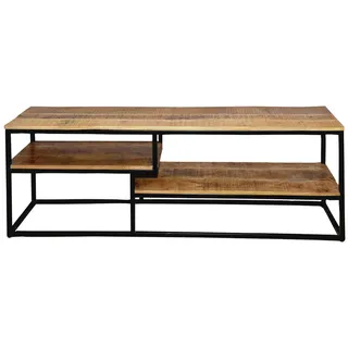 Amagohome Standregal TV Lowboard Fernsehschrank TV Bord 150 x 51 x 36 cm Metall schwarz Hol