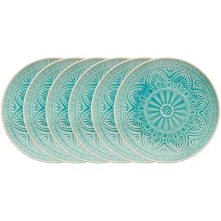 BUTLERS Frühstücksteller Ø21 cm türkis 6er Set