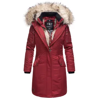 NAVAHOO Damen Warmer Wintermantel  Winterparka mit Kunstfell-Kapuze Daylight