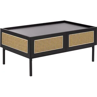 Beliani Cullen Schwarz Rattan 100 x 57 x 42 cm