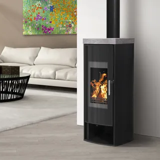 Kaminofen wasserführend Schmitzker Calera Holzofen Topplatte Speckstein 7 kW