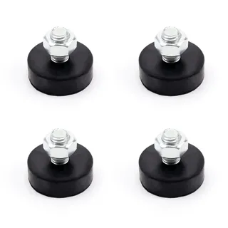 PARFCO 4 Stück Gummifuß M12, Gummipuffer Schraubfüße, M12 x 42 mm Gummikissen Schraubfüße, Gummifüße, für Tische, Stühle, Schränke, Maschinen und Geräte