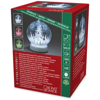 Konstsmide Glaskugel Weihnachtsbaum, mit 3 Funktionen, 6h Timer, RGB-Farbwechsel, 1 RGB Diode, batteriebetrieben, Innen - 3407-000
