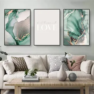 Martin Kench 3er Poster Set, Moderne Bergen Seen und Blumen Bilder Set, Natürliche Landschaftsbilder Wandbilder für Wohnzimmer Wanddeko, ohne Rahmen (C,21x30cm)