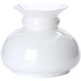 Vesta Schirm für Lampen (Ø 230 mm, unten 190 mm), Höhe 145 mm, Ersatz Lampenschirm aus Glas, Glasschirm für Petroleumleuchten, Laternen, Leuchten, Opalglas, Weiß