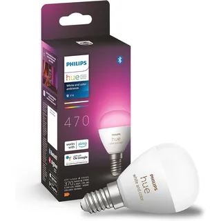 Philips Hue White & Color Ambiance E14 LED Lampe (470 Lm), Dimmbares LED Leuchtm