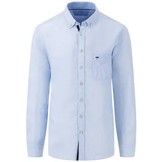 Leinenhemd FYNCH-HATTON Gr. 4XL, N-Gr, blau (summer breeze) Herren Hemden Langarm langarm, mit Button-Down-Kragen und Knopfleiste