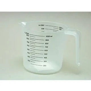 Messbecher Kunststoff 1 Liter, Weichplastik PP transparent, Präzise Skala, Vielseitig, 1000ml