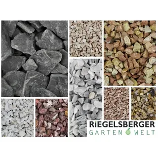 Gartenwelt Riegelsberger Dekosteine Ziersplitt 1-25 kg Splitt gewaschen Gabionenfüllung Deko Garten schwarz Ø 1.6 cm