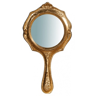 Biscottini Handspiegel 16 x 2 x 30 cm aus Holz | Dekorativer tragbarer Spiegel und Make-up-Spiegel für Mädchen und Mädchen | Tragbarer Friseurspiegel