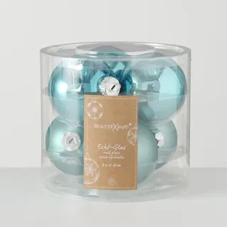 Boltze Weihnachtskugeln Ø 8 cm, 6 tlg, Türkis