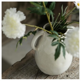 FELIXLEO Dekovase White Ceramic Vase with 2 Handles Modern Farmhouse Home Decor (1 St)
