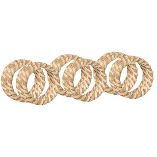 Broste Copenhagen Serviettenring 6 Stück Gaia Rattan