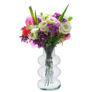 Giftdecor Blumenvase Bubble - Luxus-Dekoglas - klar transparent - 21 x 35 cm - dekorative Vase