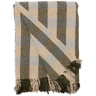 Wohndecke Decke Überwurf Würfel 100% Baumwolle 130x180 cm Skandinavisch, AU Maison, 100% recycelte Baumwolle blau|braun